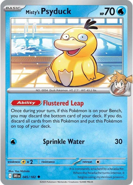 Misty's Psyduck Reverse Holo 045/182 - Monster Mart - Pokémon Cards Australia