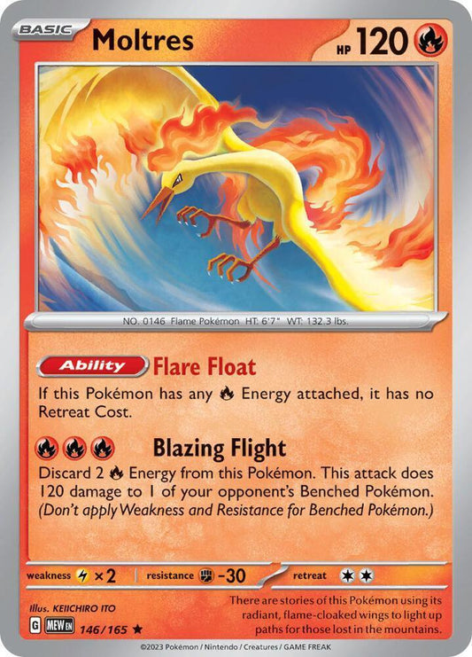 Moltres Holo 146/165 - Monster Mart - Pokémon Cards Australia