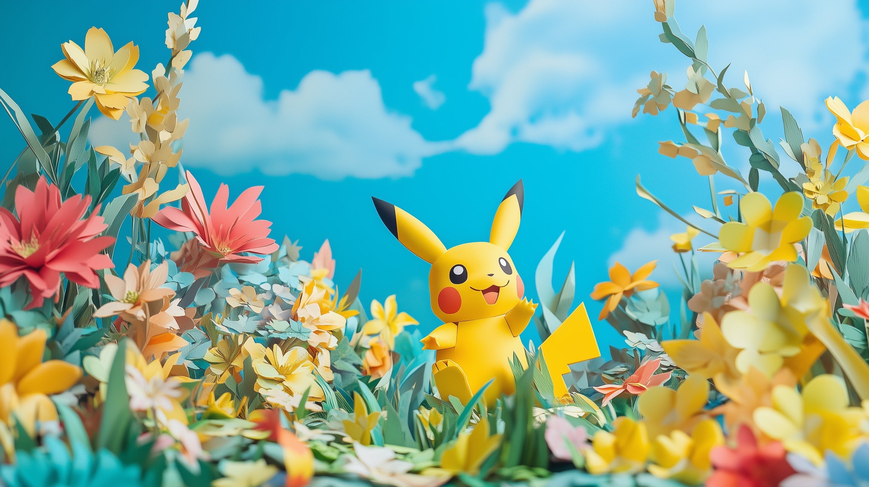 Monster Mart spring paper craft diorama hero banner