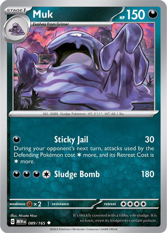 Muk Reverse Holo 089/165 - Monster Mart - Pokémon Cards Australia