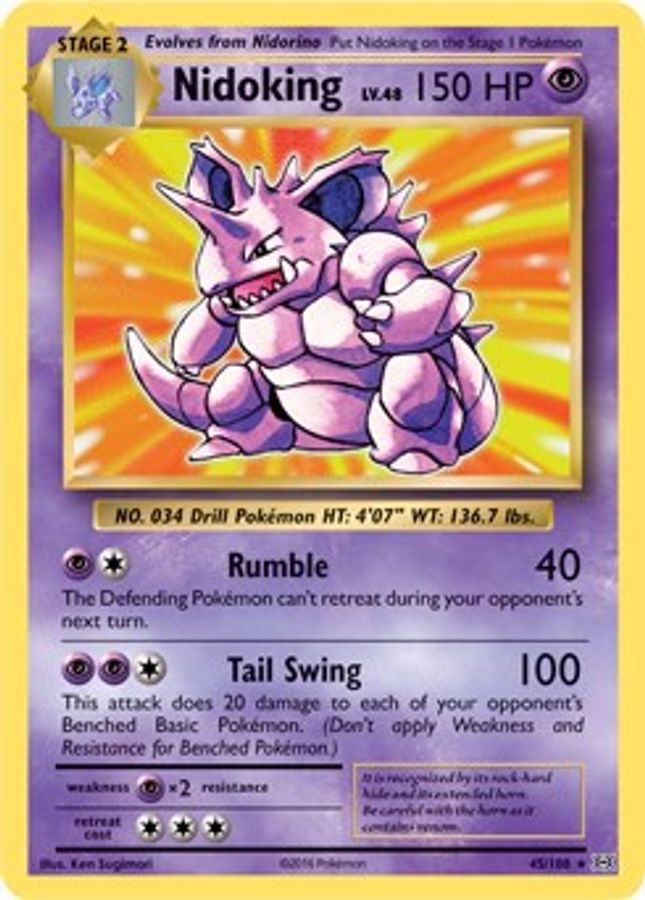 Nidoking LV.48 Reverse Holo 45/108 - Monster Mart - Pokémon Cards Australia