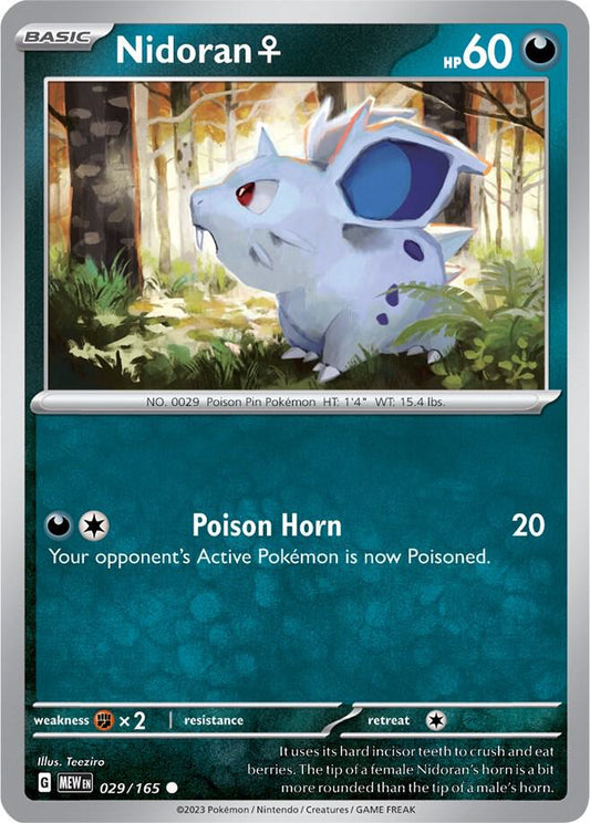 Nidoran F Reverse Holo 029/165 - Monster Mart - Pokémon Cards Australia