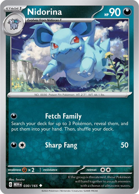 Nidorina Reverse Holo 030/165 - Monster Mart - Pokémon Cards Australia