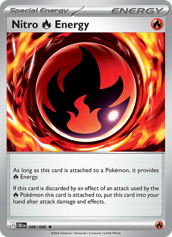 Nitro Fire Energy Holo 086/086 - Monster Mart - Pokémon Cards Australia