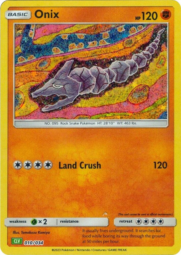 Onix 010/034 (CLV) - Monster Mart - Pokémon Cards Australia