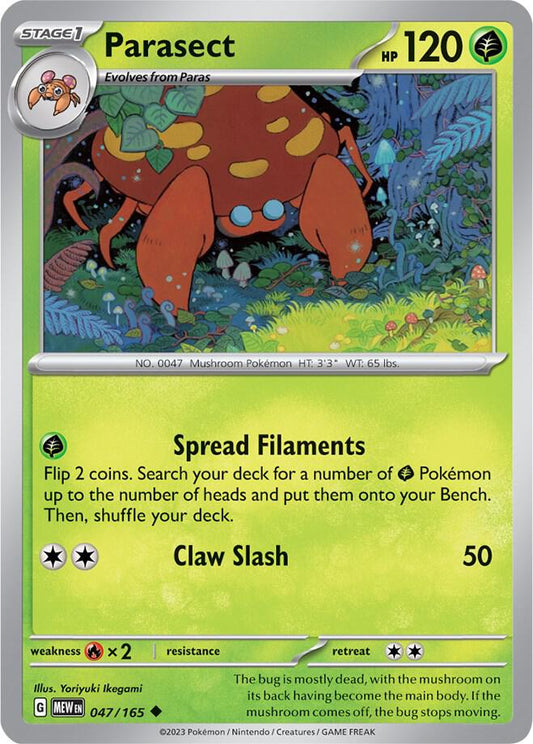 Parasect Reverse Holo 047/165 - Monster Mart - Pokémon Cards Australia