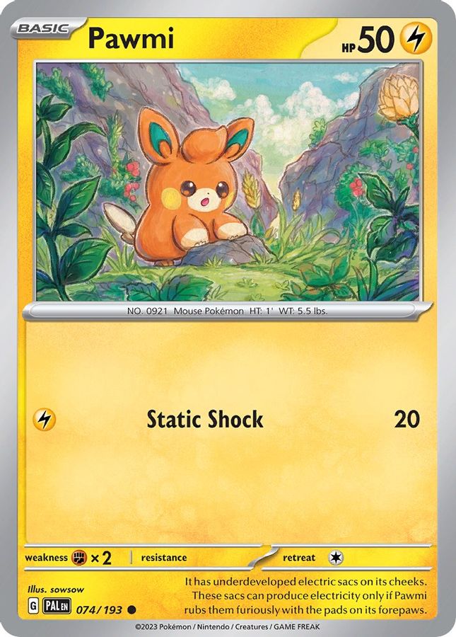 Pawmi Cosmos Holo 074/193 - Monster Mart - Pokémon Cards Australia
