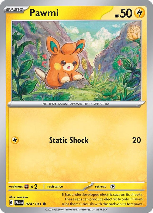 Pawmi Cosmos Holo 074/193 - Monster Mart - Pokémon Cards Australia