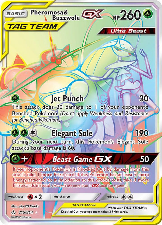 Pheromosa & Buzzwole GX 215/214 - Monster Mart - Pokémon Cards Australia