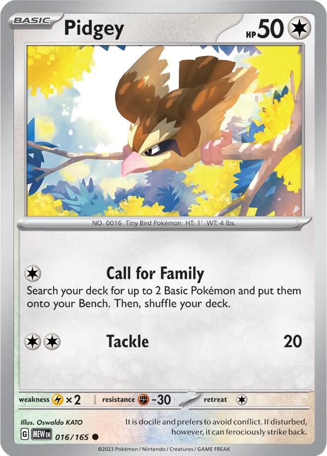 Pidgey Reverse Holo 016/165 - Monster Mart - Pokémon Cards Australia