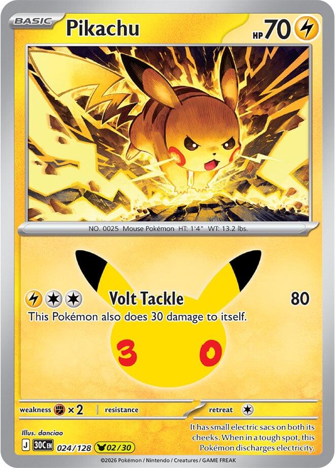 Pikachu 024/128 (02/30) - Monster Mart - Pokémon Cards Australia