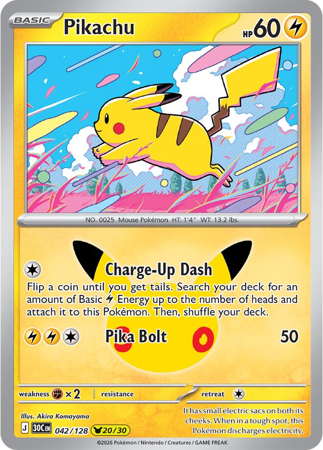 Pikachu 042/128 (20/30) - Monster Mart - Pokémon Cards Australia