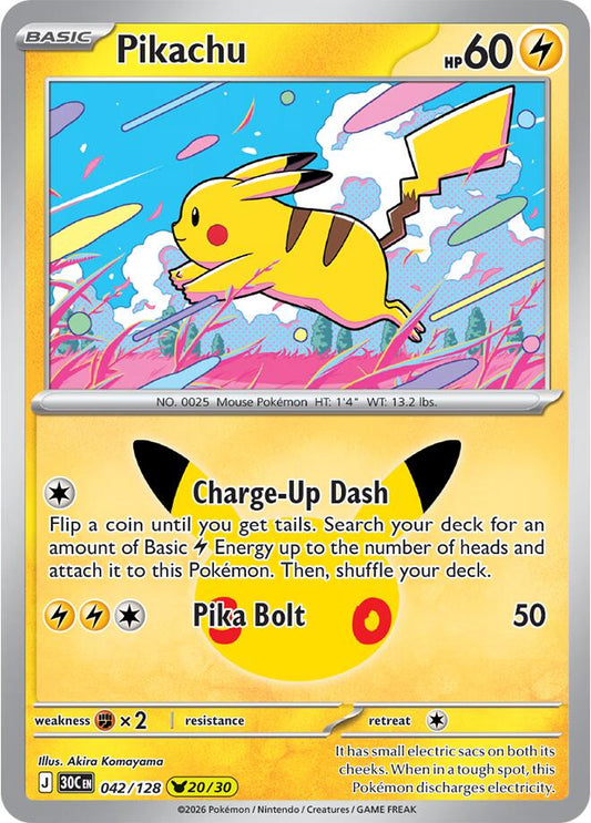Pikachu 042/128 (20/30) - Monster Mart - Pokémon Cards Australia
