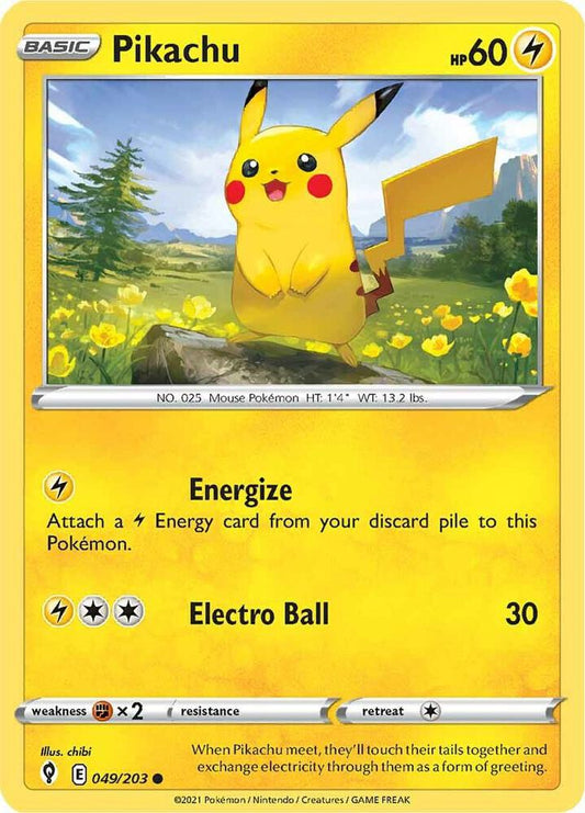 Pikachu Reverse Holo 049/203 - Monster Mart - Pokémon Cards Australia