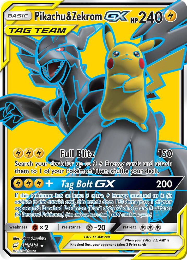 Buy Pikachu & Zekrom GX 162/181 | Monster Mart | AUS