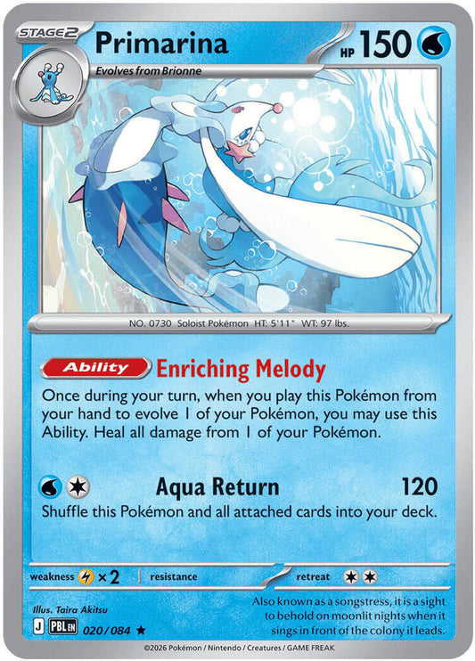 Primarina Holo 020/084 - Monster Mart - Pokémon Cards Australia