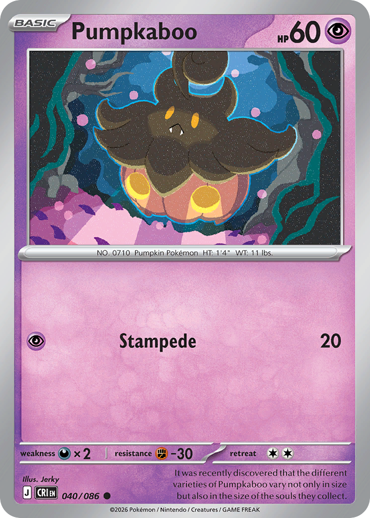 Pumpkaboo Reverse Holo 040/086 - Monster Mart - Pokémon Cards Australia