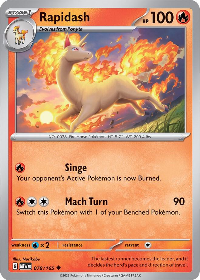 Rapidash Reverse Holo 078/165 - Monster Mart - Pokémon Cards Australia