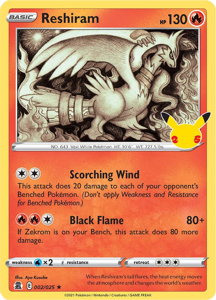 Reshiram 002/025 - Monster Mart - Pokémon Cards Australia