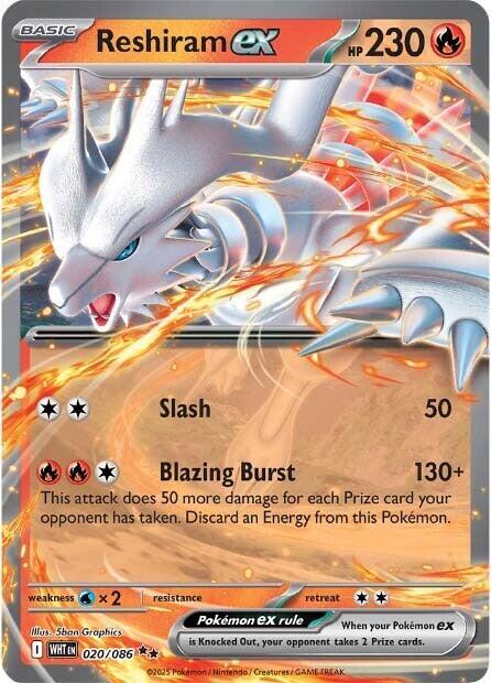 Reshiram EX 020/086 Raw Card