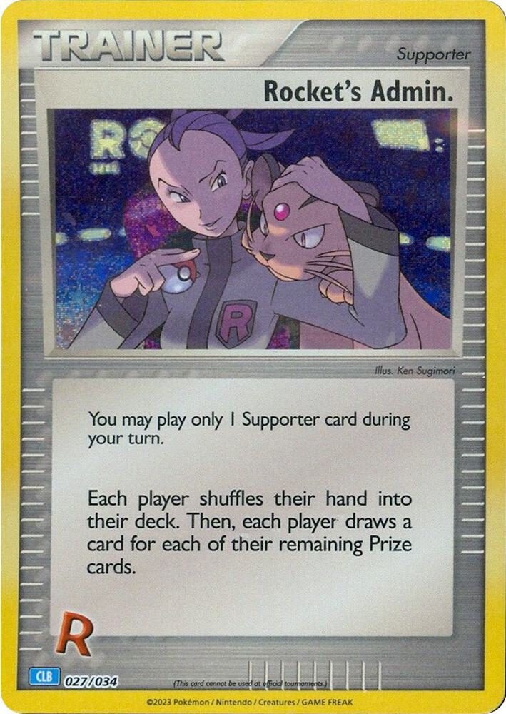 pokemon clb card list Rocket's Admin Raw 027/034 100:10 cards paradise-dragona Item Rarity ✨ Pokémon Simplified Chinese