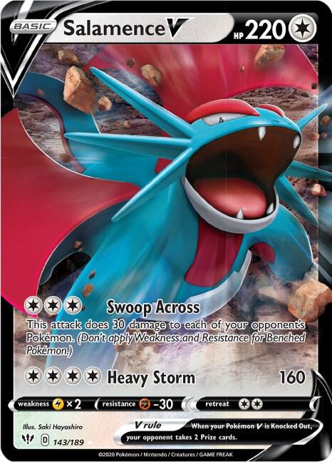 Salamence V 143/189 - Monster Mart - Pokémon Cards Australia