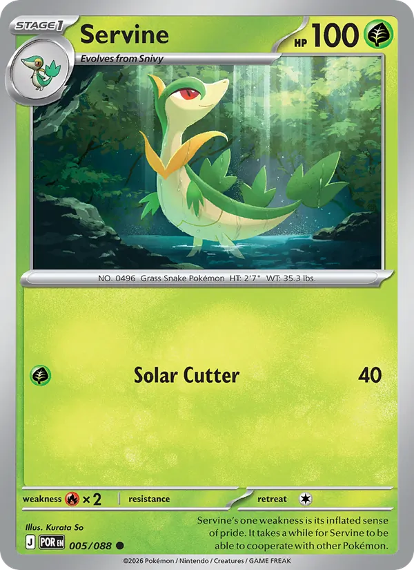 Servine Reverse Holo 005/088 - Monster Mart - Pokémon Cards Australia