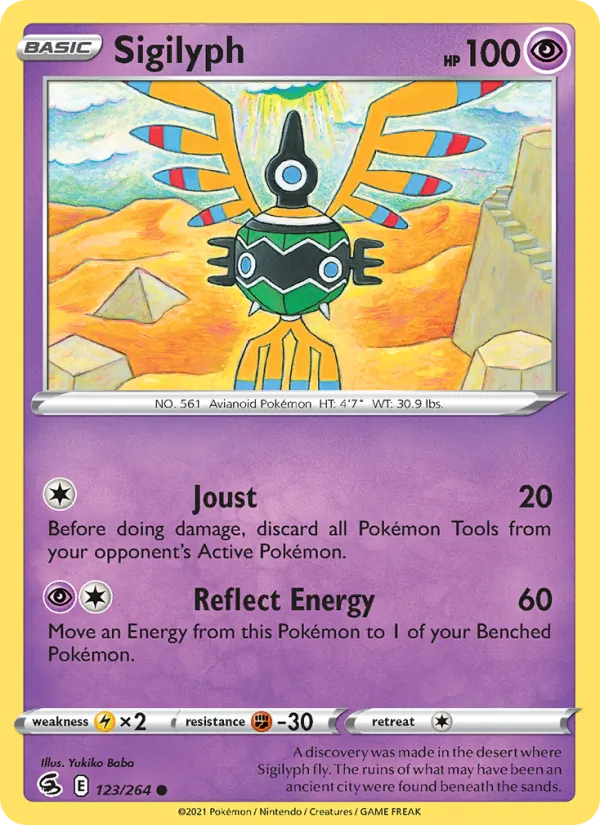 Sigilyph Reverse Holo 123/264 - Monster Mart - Pokémon Cards Australia