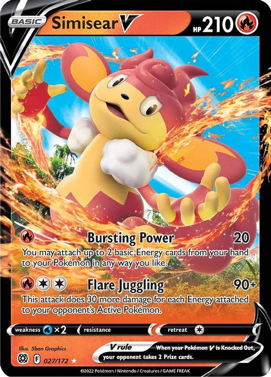 Simisear V 027/172 - Monster Mart - Pokémon Cards Australia