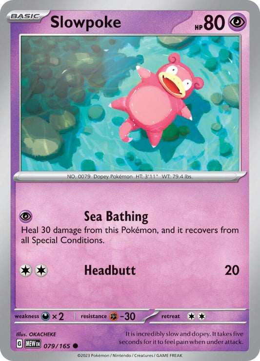 Slowpoke Reverse Holo 079/165 - Monster Mart - Pokémon Cards Australia