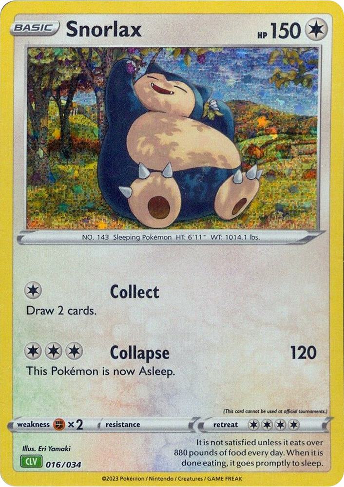 Snorlax 016/034 (CLV) - Monster Mart - Pokémon Cards Australia