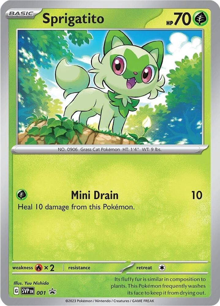 pokemon card 001 Sprigatito 001 Raw Card
