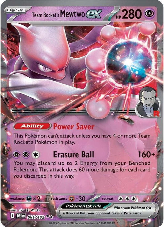 Team Rocket's Mewtwo EX 081/182 - Monster Mart - Pokémon Cards Australia