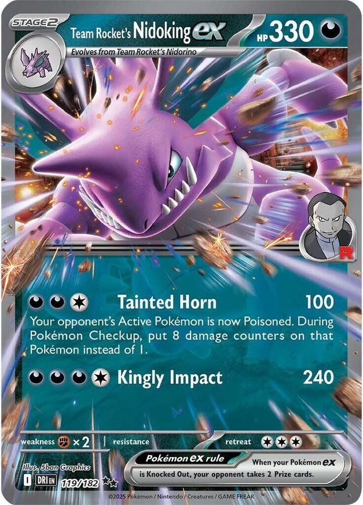 Team Rocket's Nidoking EX 119/182 - Monster Mart - Pokémon Cards Australia