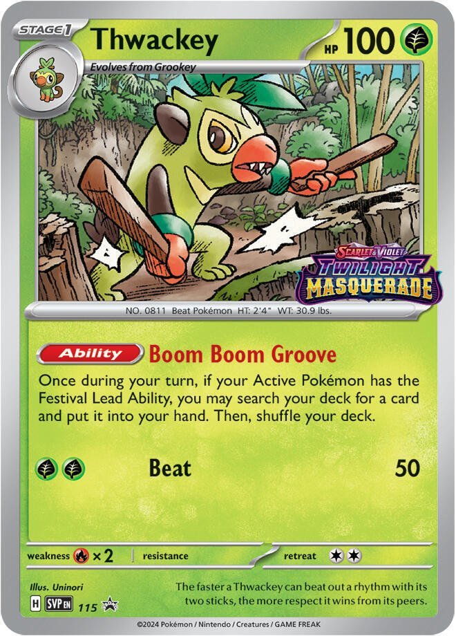 Thwackey 115 - Monster Mart - Pokémon Cards Australia