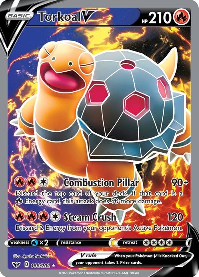 Torkoal V 188/202 - Monster Mart - Pokémon Cards Australia