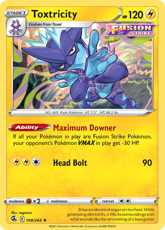 Toxtricity Reverse Holo 108/264 - Monster Mart - Pokémon Cards Australia
