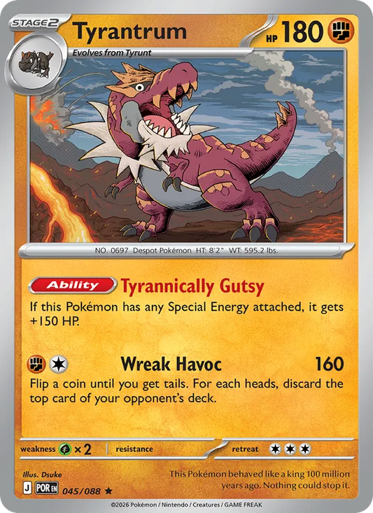 Tyrantrum Reverse Holo 045/088 - Monster Mart - Pokémon Cards Australia