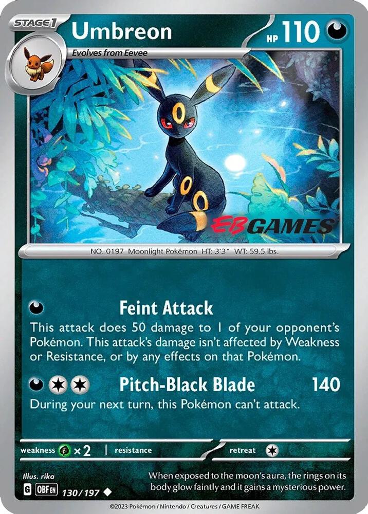 Umbreon 130/197 EB Games Sealed - Monster Mart - Pokémon Cards Australia