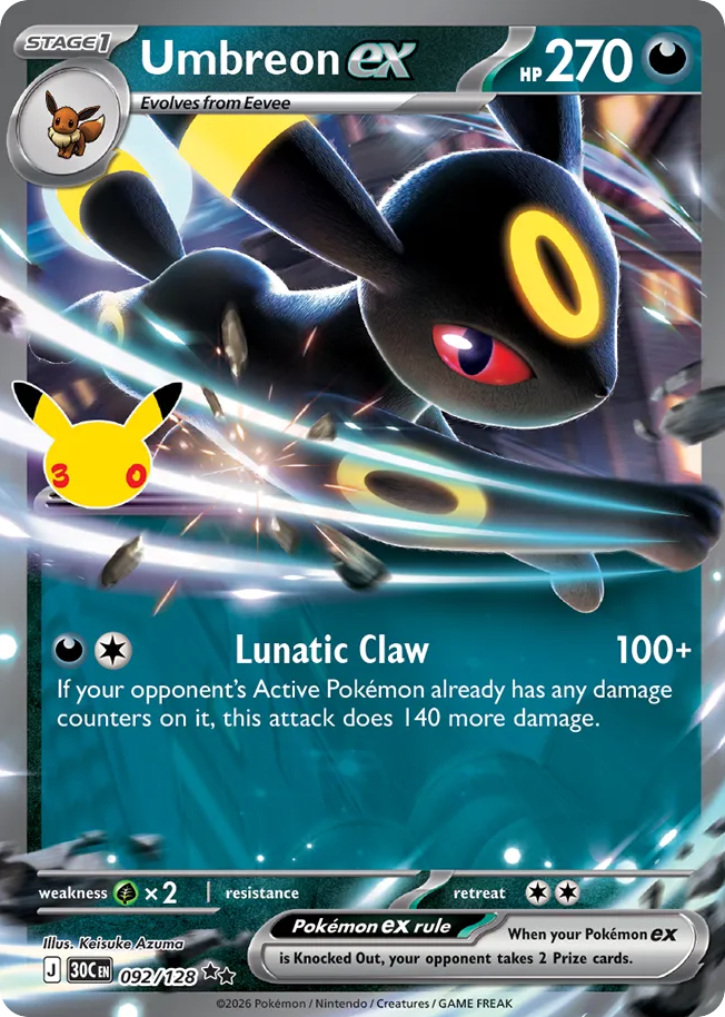 Umbreon ex 092/128 - Monster Mart - Pokémon Cards Australia