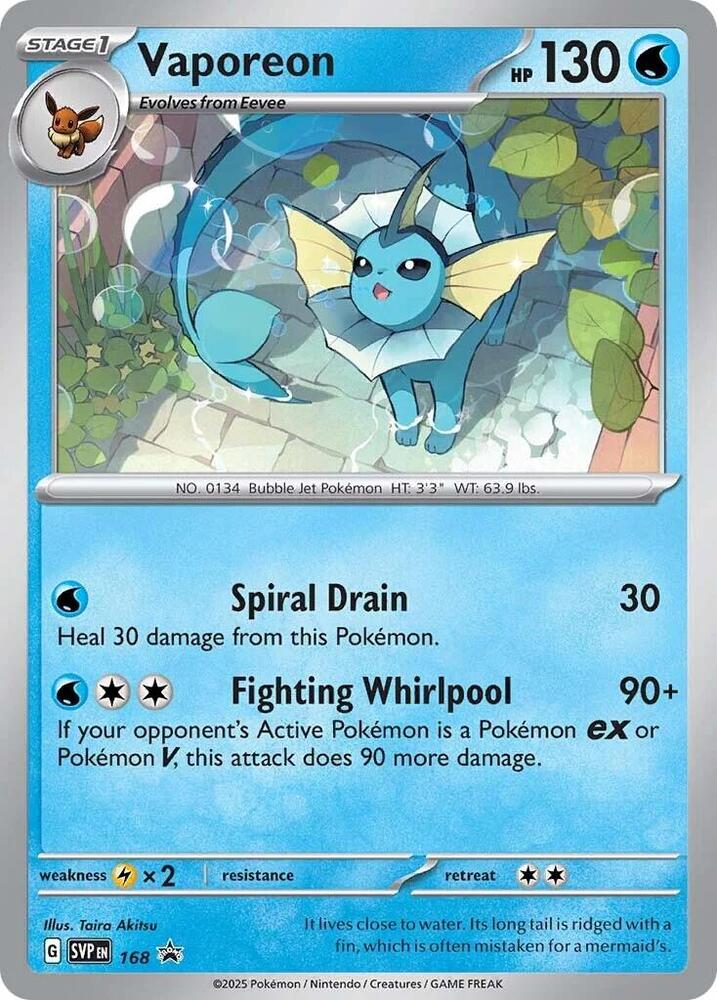Vaporeon 168 - Monster Mart - Pokémon Cards Australia