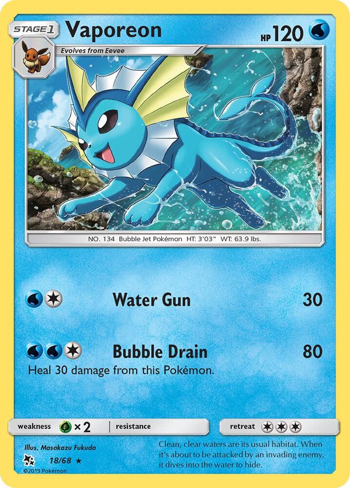 Vaporeon Holo 18/68 - Monster Mart - Pokémon Cards Australia