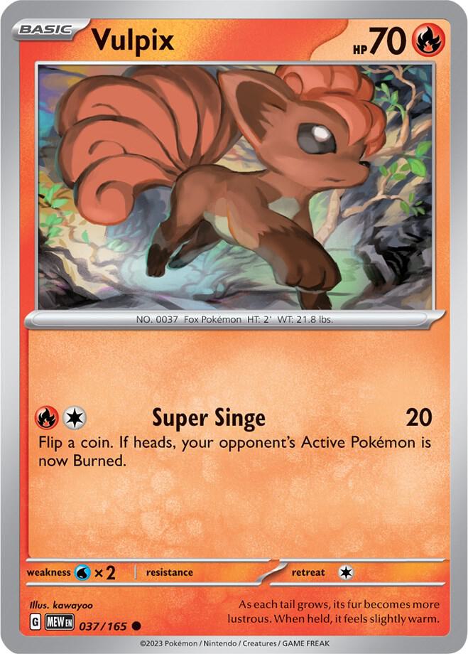 Vulpix Reverse Holo 037/165 - Monster Mart - Pokémon Cards Australia