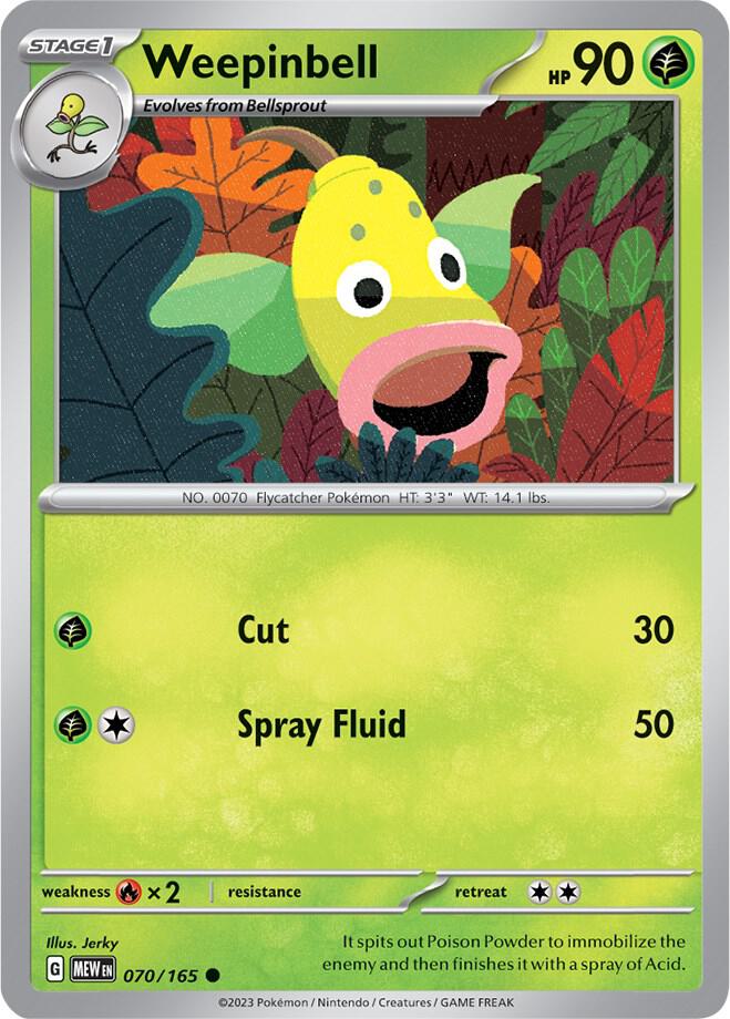 Weepinbell Reverse Holo 070/165 - Monster Mart - Pokémon Cards Australia