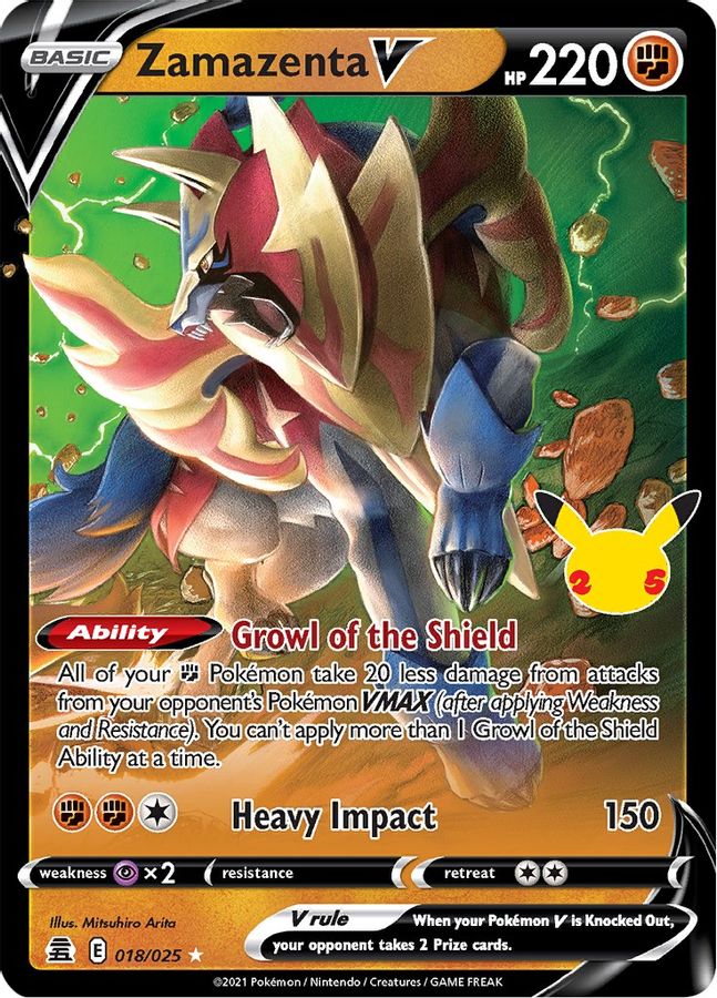 Zamazenta V 018/025 - Monster Mart - Pokémon Cards Australia