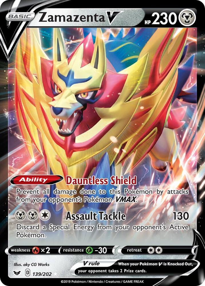 Zamazenta V 139/202 - Monster Mart - Pokémon Cards Australia