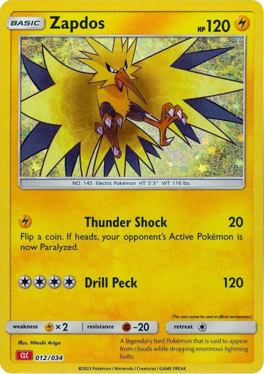Zapdos 012/034 (CLC) - Monster Mart - Pokémon Cards Australia