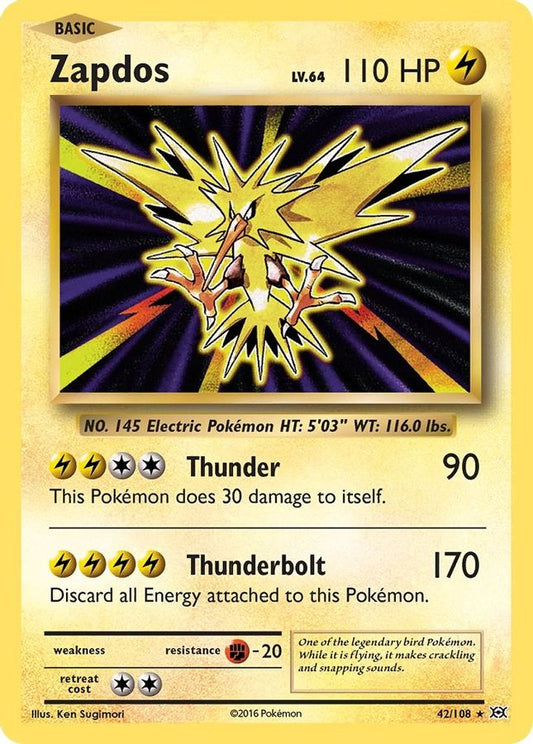 Zapdos Holo 42/108 - Monster Mart - Pokémon Cards Australia
