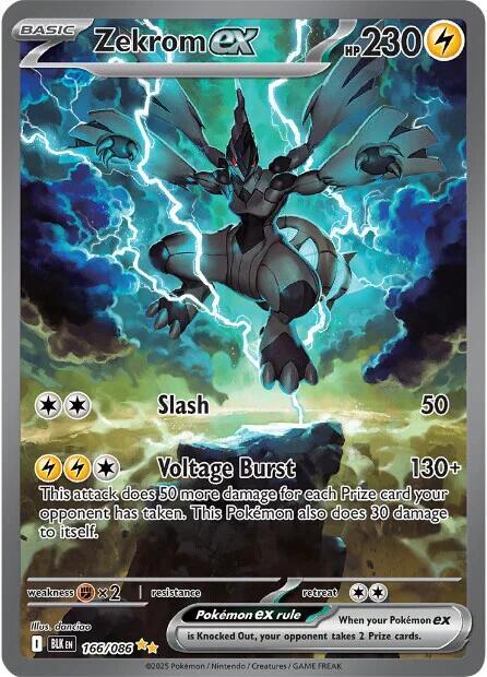 Zekrom EX 166/086 Raw Card - Rare Collectible Pokmon Item Zekrom EX 166/086 Raw Card - Rare Collectible Pokmon Item
