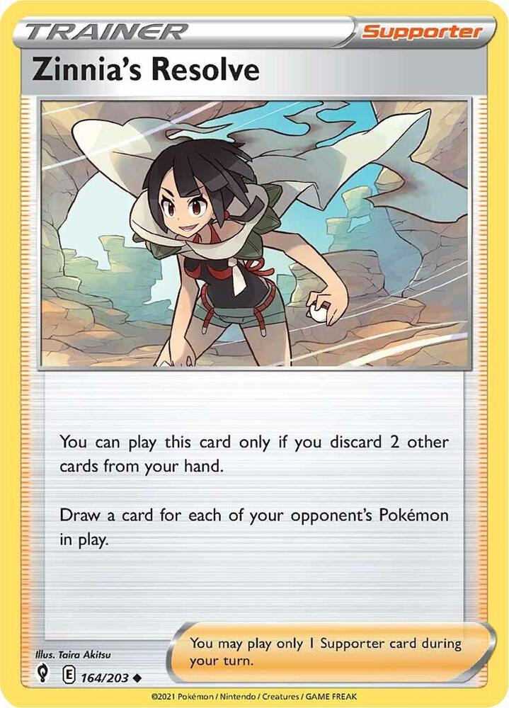 Zinnia's Resolve Reverse Holo 164/203 - Monster Mart - Pokémon Cards Australia